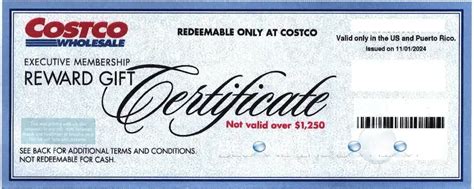 costco reward gift certificate online
